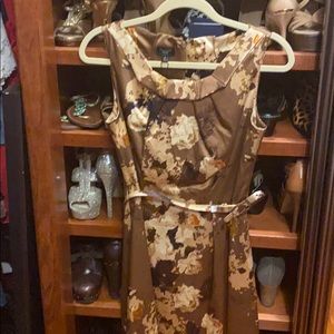 Talbots 4p floral dress brown